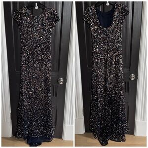 NWT Adrianna Papell beaded long gown dress with sequins